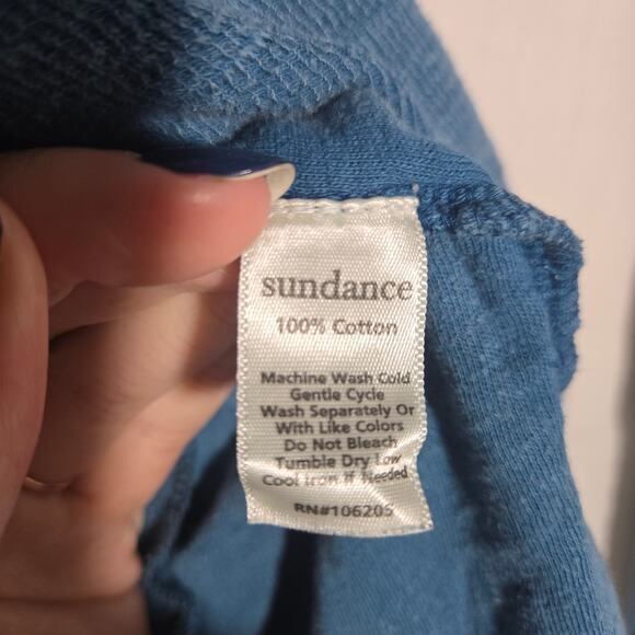 Sundance Cotton Crochet Embroidered Henley Lace Long Sleeve Boho Hippie Medium - Picture 4 of 6